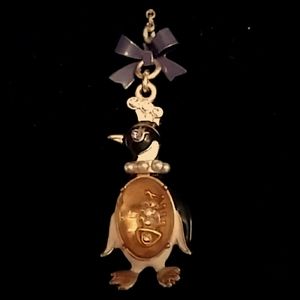 Betsey Johnson Penguin w/ Lucite Tummy & Fishbones